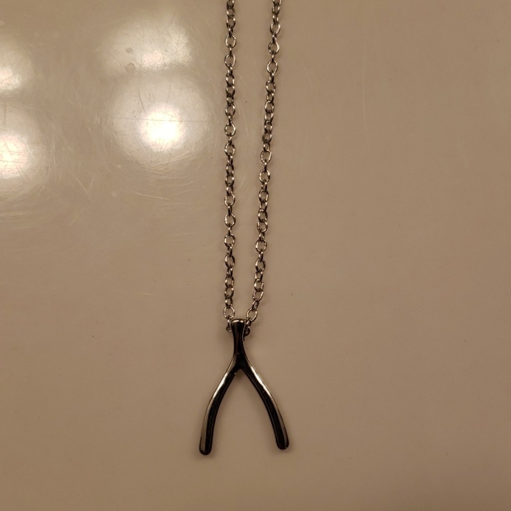 Silver Wishbone Necklace
